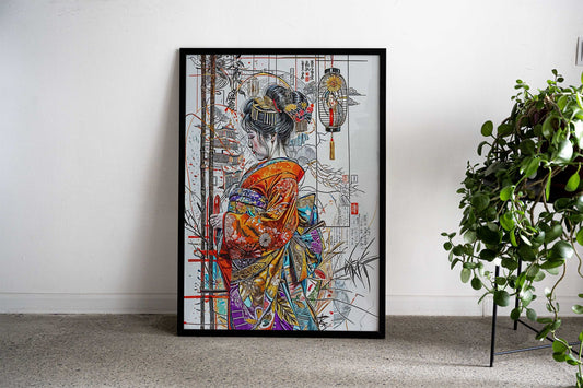 Geisha and Japanese Asian Style Poster | Wall Art for Home & Office | High-Quality Print - High-Quality Visual Display