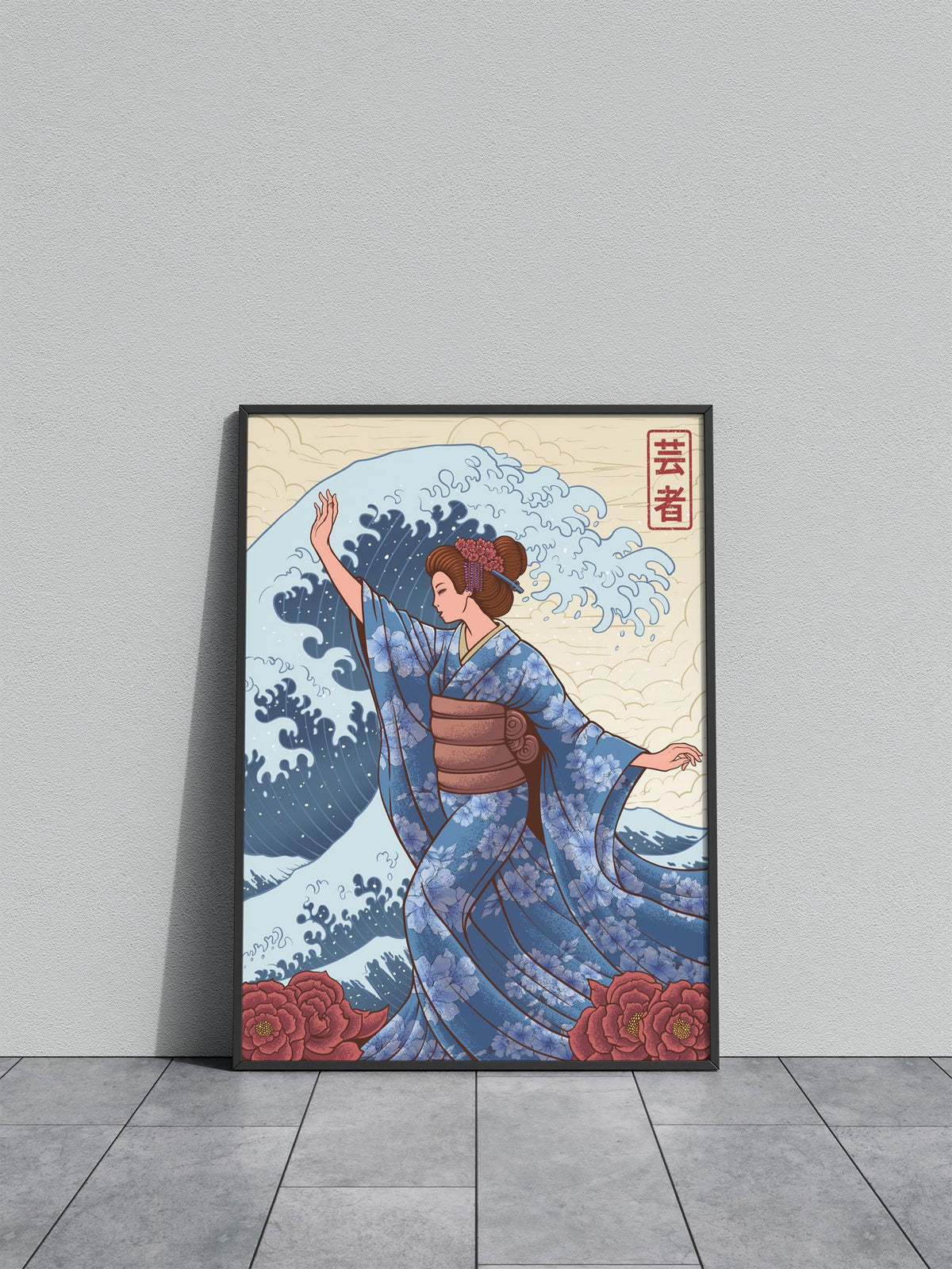 Geisha and great wave Asian Style Poster | Wall Art for Home & Office | High-Quality Print - High-Quality Visual Display
