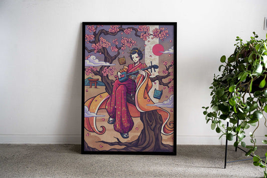 Geisha Asian Style Poster | Wall Art for Home & Office | High-Quality Print - High-Quality Visual Display
