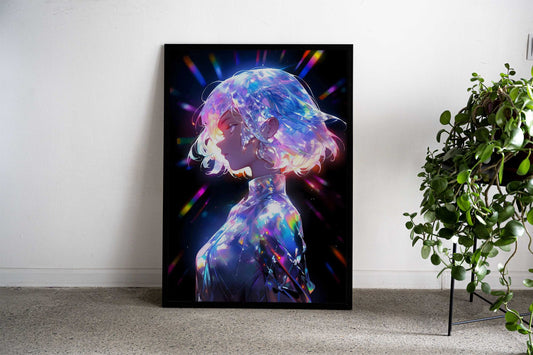 Glowing Girl Psychedelics Asian Style Poster | Wall Art for Home & Office | High-Quality Print - High-Quality Visual Display