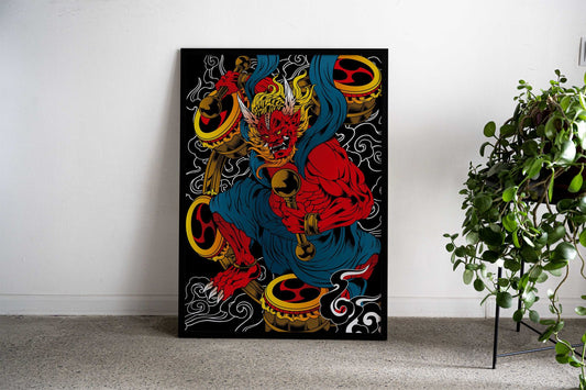 God Of Thunder Raijin Asian Style Poster | Wall Art for Home & Office | High-Quality Print - High-Quality Visual Display
