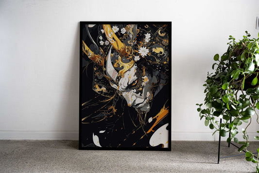 Gold Demon Japan Asian Style Poster | Wall Art for Home & Office | High-Quality Print - High-Quality Visual Display