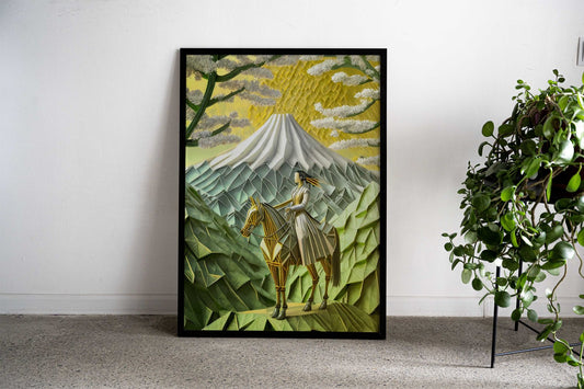 Golden Bonsai and Samurai Asian Style Poster | Wall Art for Home & Office | High-Quality Print - High-Quality Visual Display