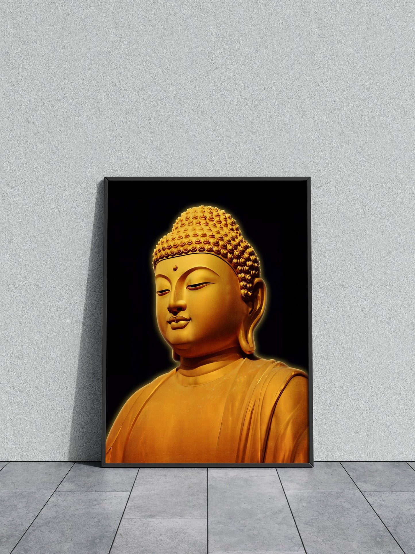 Golden Buddha Portrait Asian Style Poster | Wall Art for Home & Office | High-Quality Print - High-Quality Visual Display