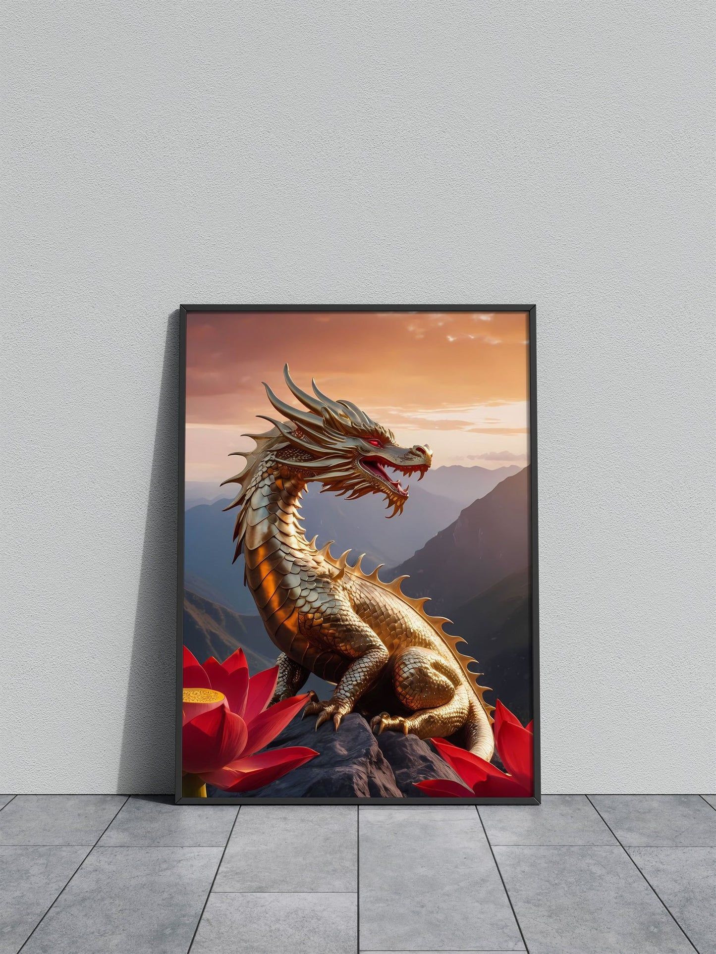 Golden Dragon 1 Asian Style Poster | Wall Art for Home & Office | High-Quality Print