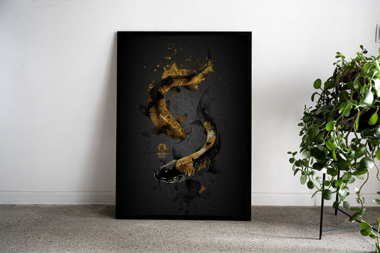Golden Fish Asian Style Poster | Wall Art for Home & Office | High-Quality Print - High-Quality Visual Display