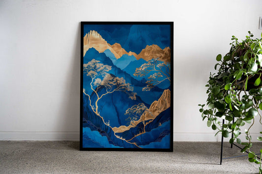 Golden Nature Asian Style Poster | Wall Art for Home & Office | High-Quality Print - High-Quality Visual Display