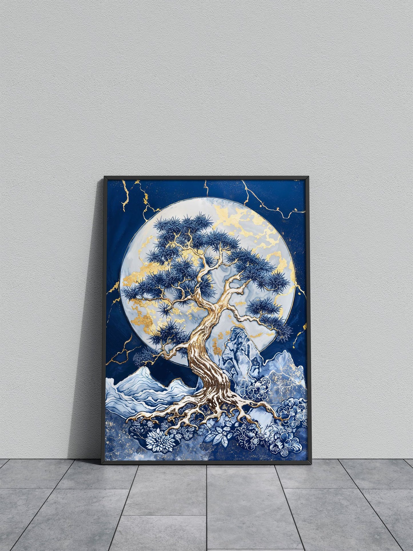 Golden Tree of the Moon Asian Style Poster | Wall Art for Home & Office | High-Quality Print