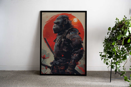 Gorilla samurai japan Asian Style Poster | Wall Art for Home & Office | High-Quality Print - High-Quality Visual Display