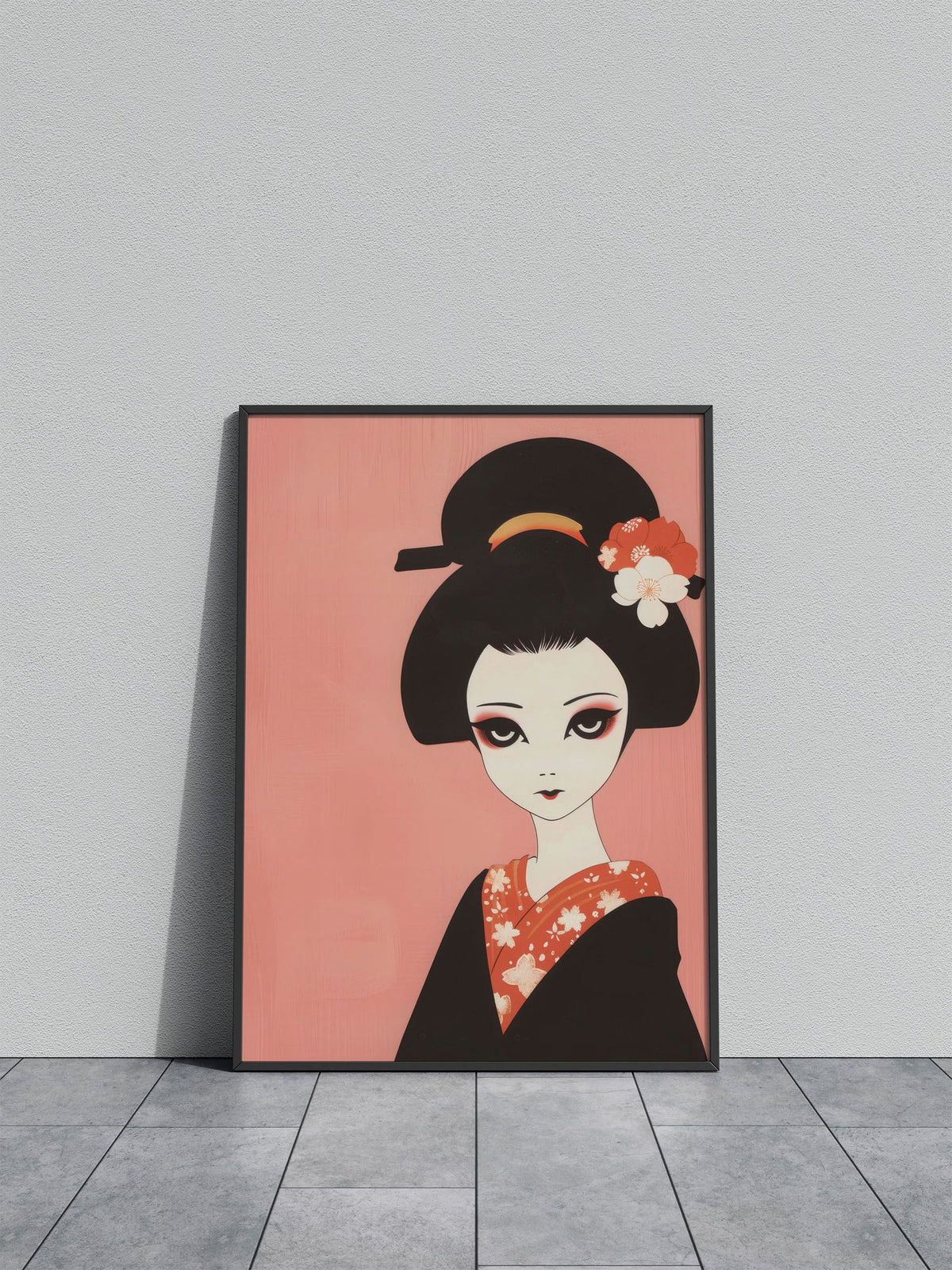 Gothic Geisha Woodblock Asian Style Poster | Wall Art for Home & Office | High-Quality Print - High-Quality Visual Display