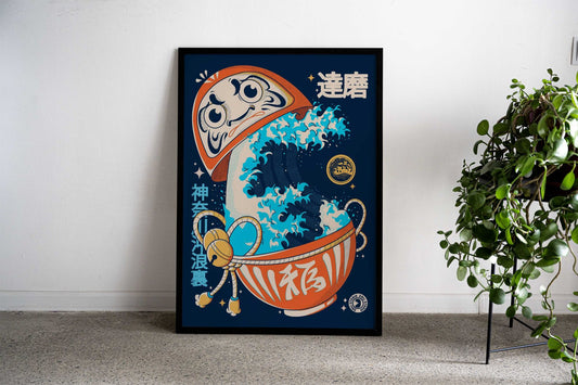 Great Daruma Wave Asian Style Poster | Wall Art for Home & Office | High-Quality Print - High-Quality Visual Display