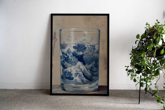 Great Wave Glass Asian Style Poster | Wall Art for Home & Office | High-Quality Print - High-Quality Visual Display