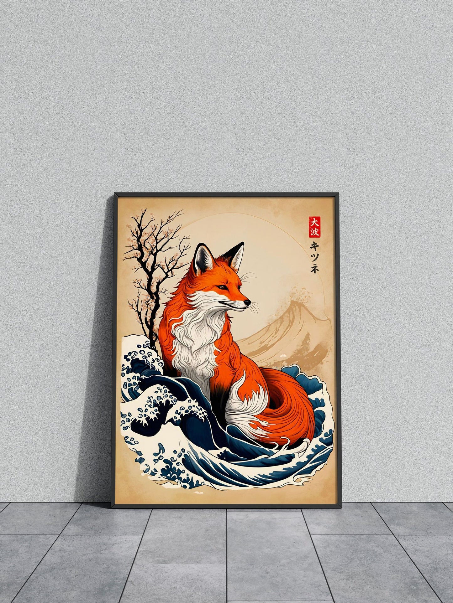 Great Wave of Kitsune Asian Style Poster | Wall Art for Home & Office | High-Quality Print
