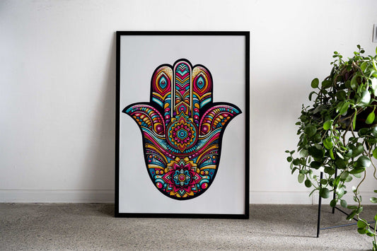 Hamsa pop art Asian Style Poster | Wall Art for Home & Office | High-Quality Print - High-Quality Visual Display
