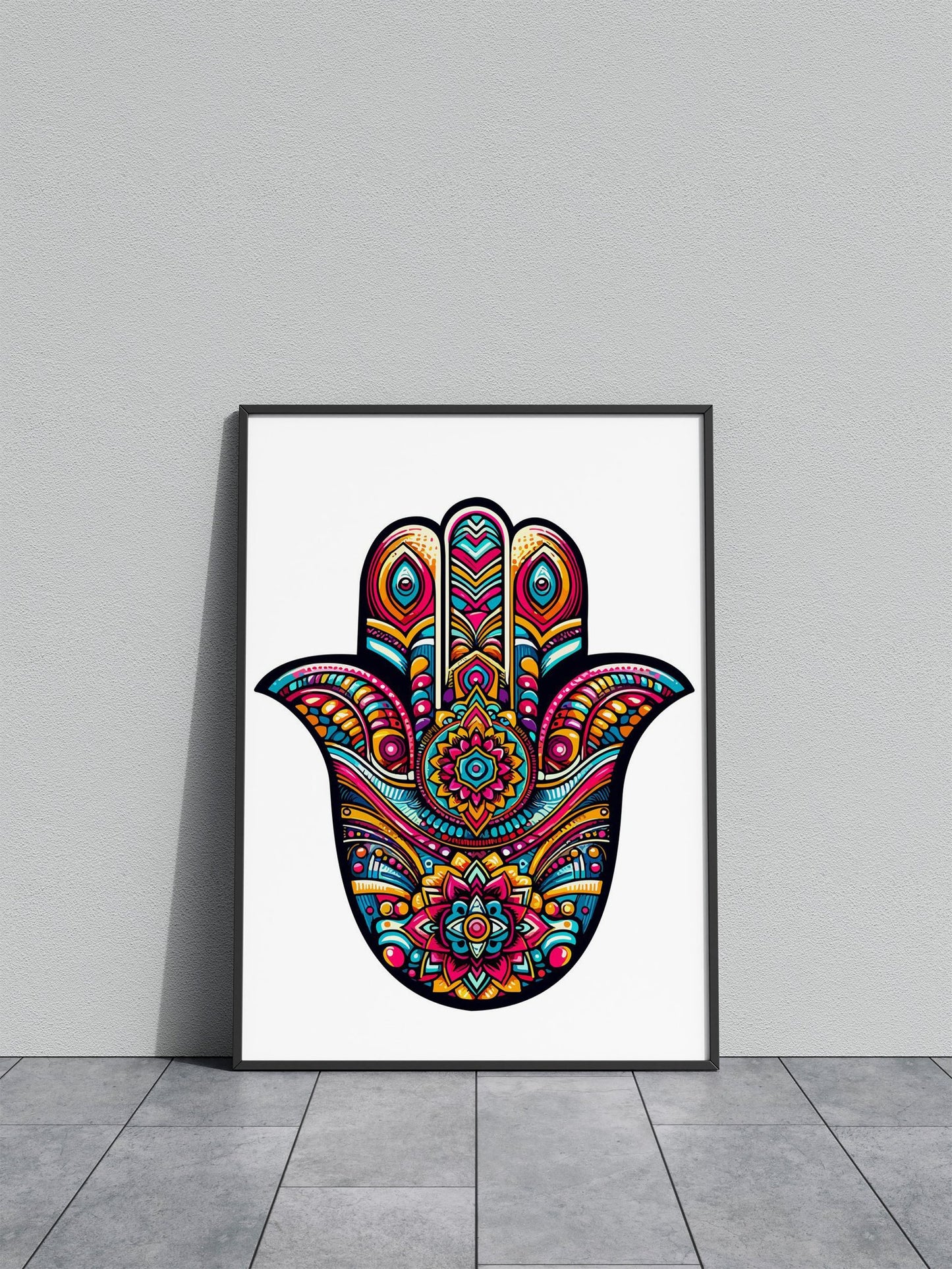 Hamsa pop art Asian Style Poster | Wall Art for Home & Office | High-Quality Print