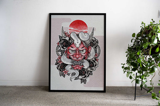Hannya Asian Style Poster | Wall Art for Home & Office | High-Quality Print - High-Quality Visual Display