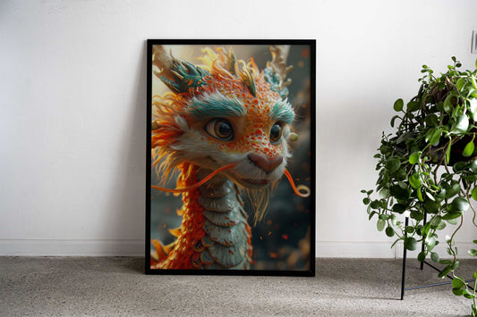 Happy New Year Dragon Asian Style Poster | Wall Art for Home & Office | High-Quality Print - High-Quality Visual Display