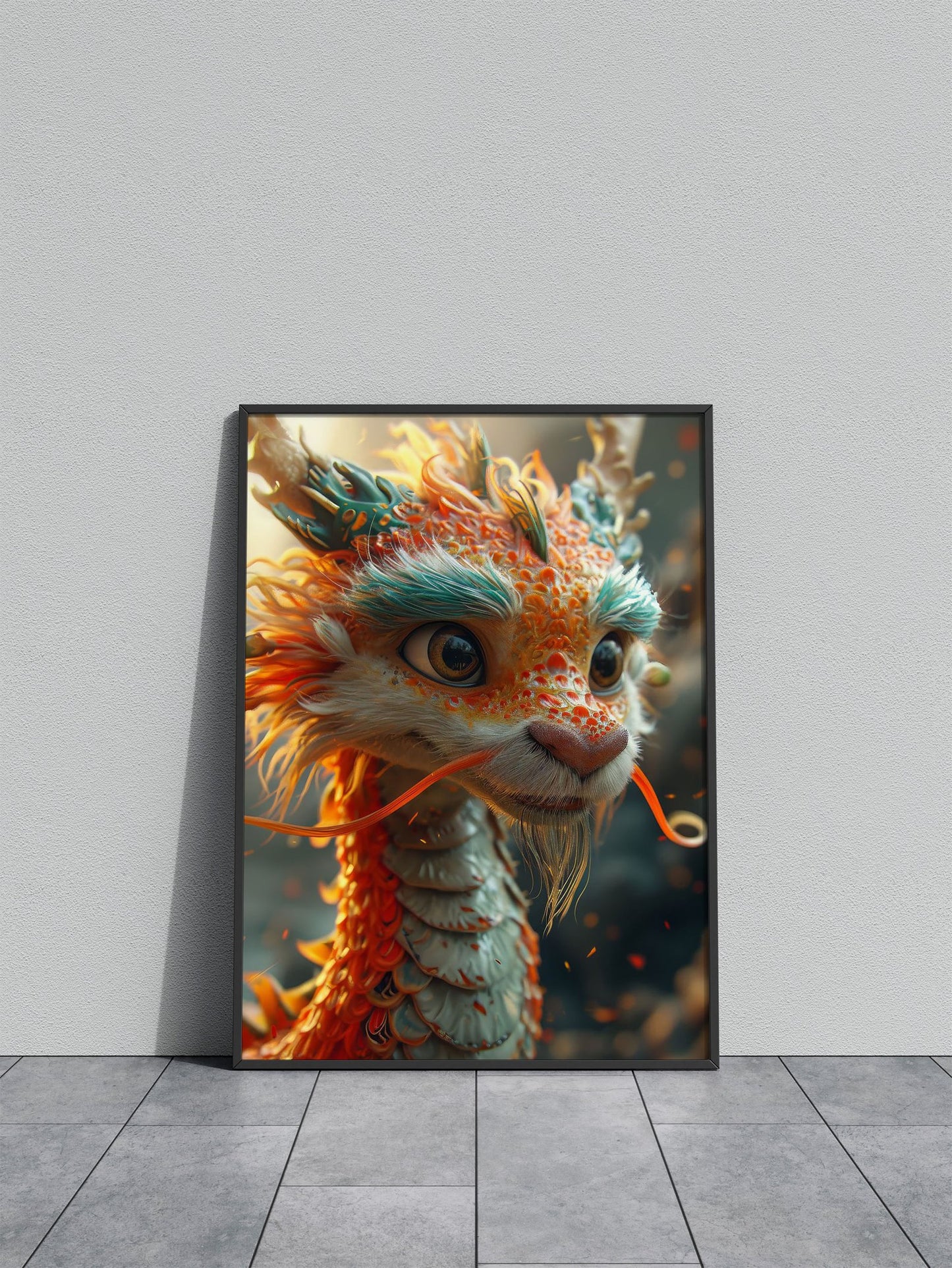 Happy New Year Dragon Asian Style Poster | Wall Art for Home & Office | High-Quality Print