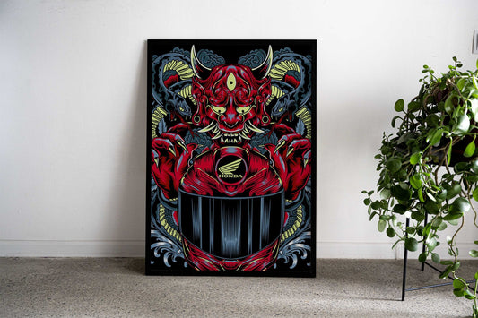 Honda Motorcycle Demon Asian Style Poster | Wall Art for Home & Office | High-Quality Print - High-Quality Visual Display