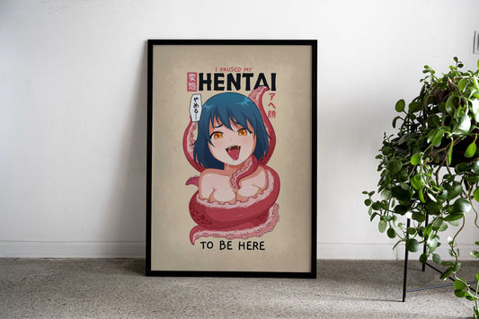 I Paused My Hentai Asian Style Poster | Wall Art for Home & Office | High-Quality Print - High-Quality Visual Display