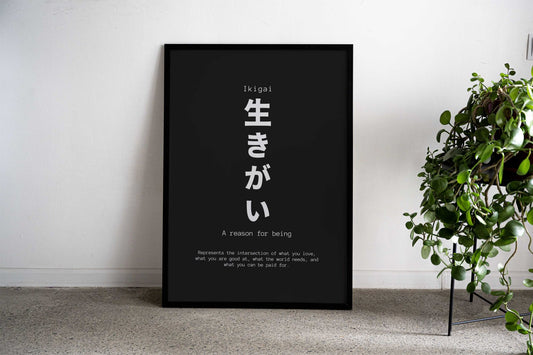 Ikigai Japanese Quote Asian Style Poster | Wall Art for Home & Office | High-Quality Print - High-Quality Visual Display