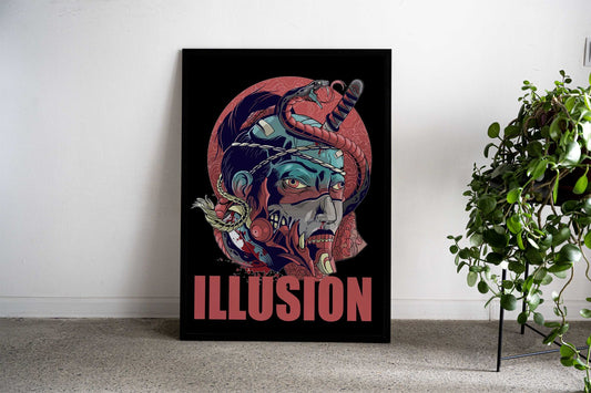Illusion Japan Asian Style Poster | Wall Art for Home & Office | High-Quality Print - High-Quality Visual Display