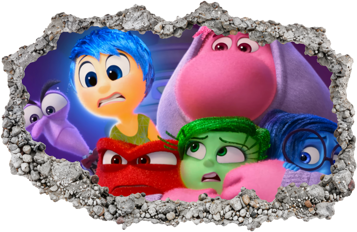 Inside Out 2 Disney Pixar Smashed Brick Decal 3D Effect Sticker 313