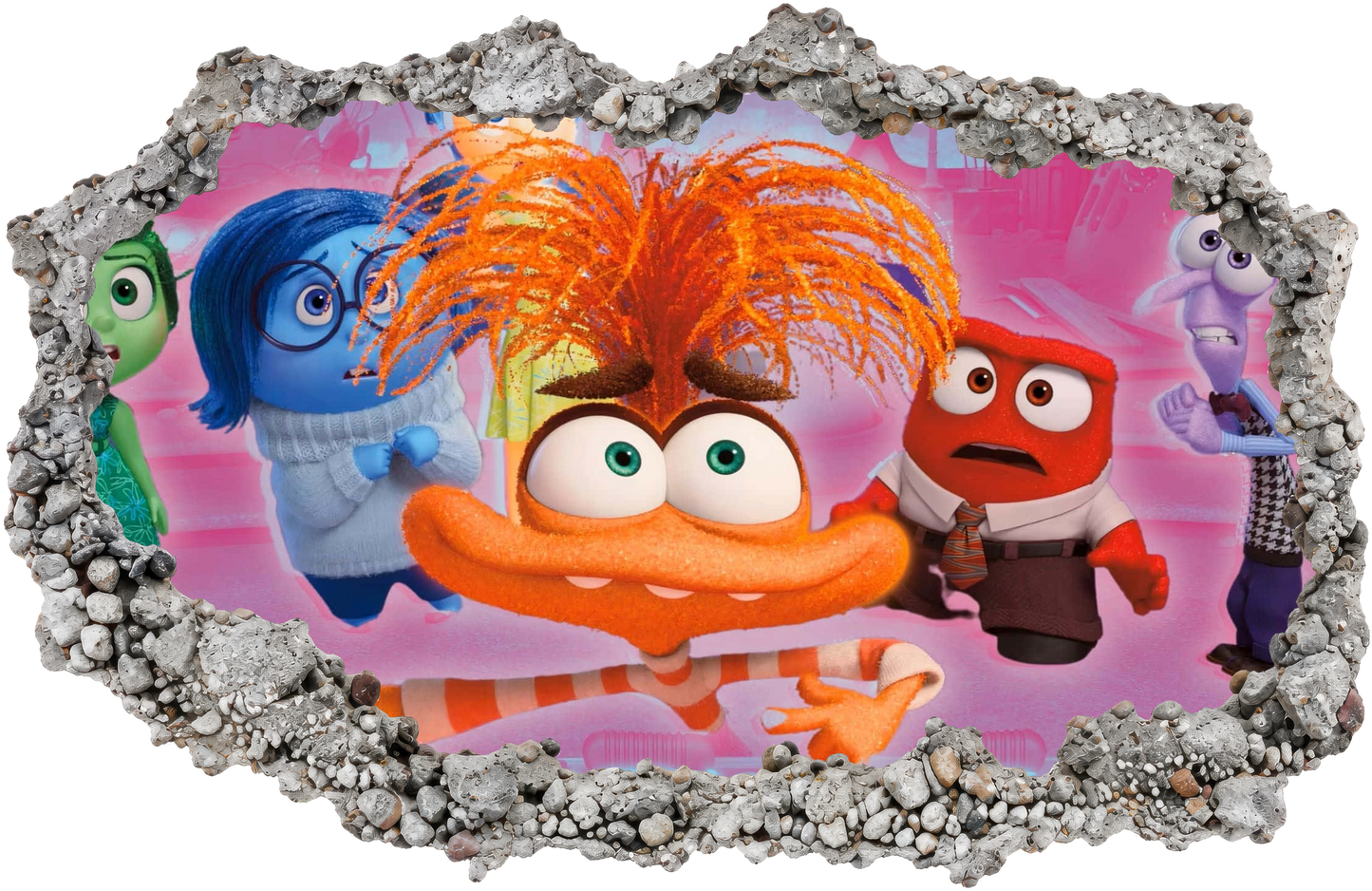 Inside Out 2 Disney Pixar Smashed Brick Decal 3D Smashed Wall Decal 292