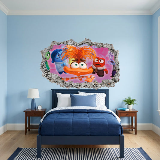 Inside Out 2 Disney Pixar Smashed Brick Decal 3D Smashed Wall Decal 292