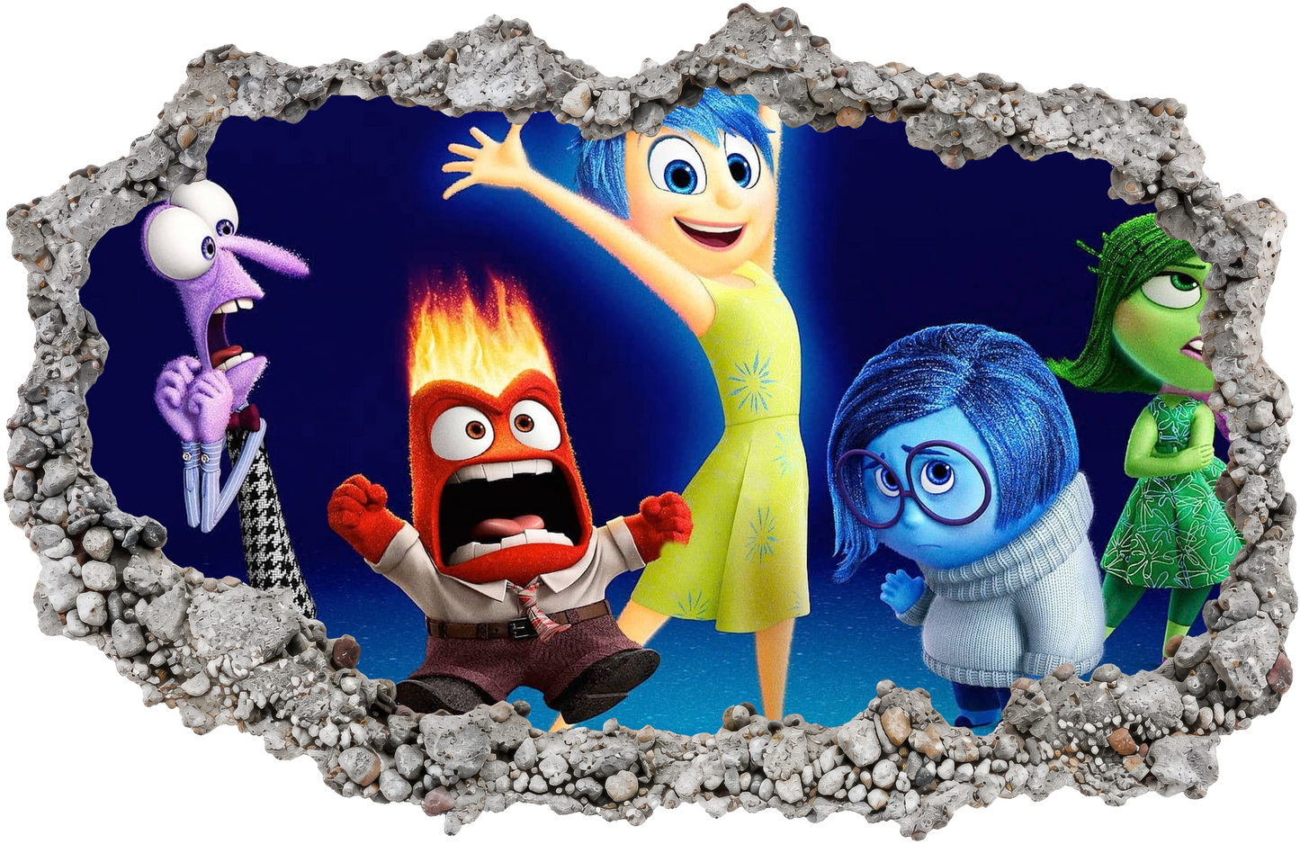 Inside Out 2 Movie Emotions 3D Effect Sticker Playroom Art Decal 316