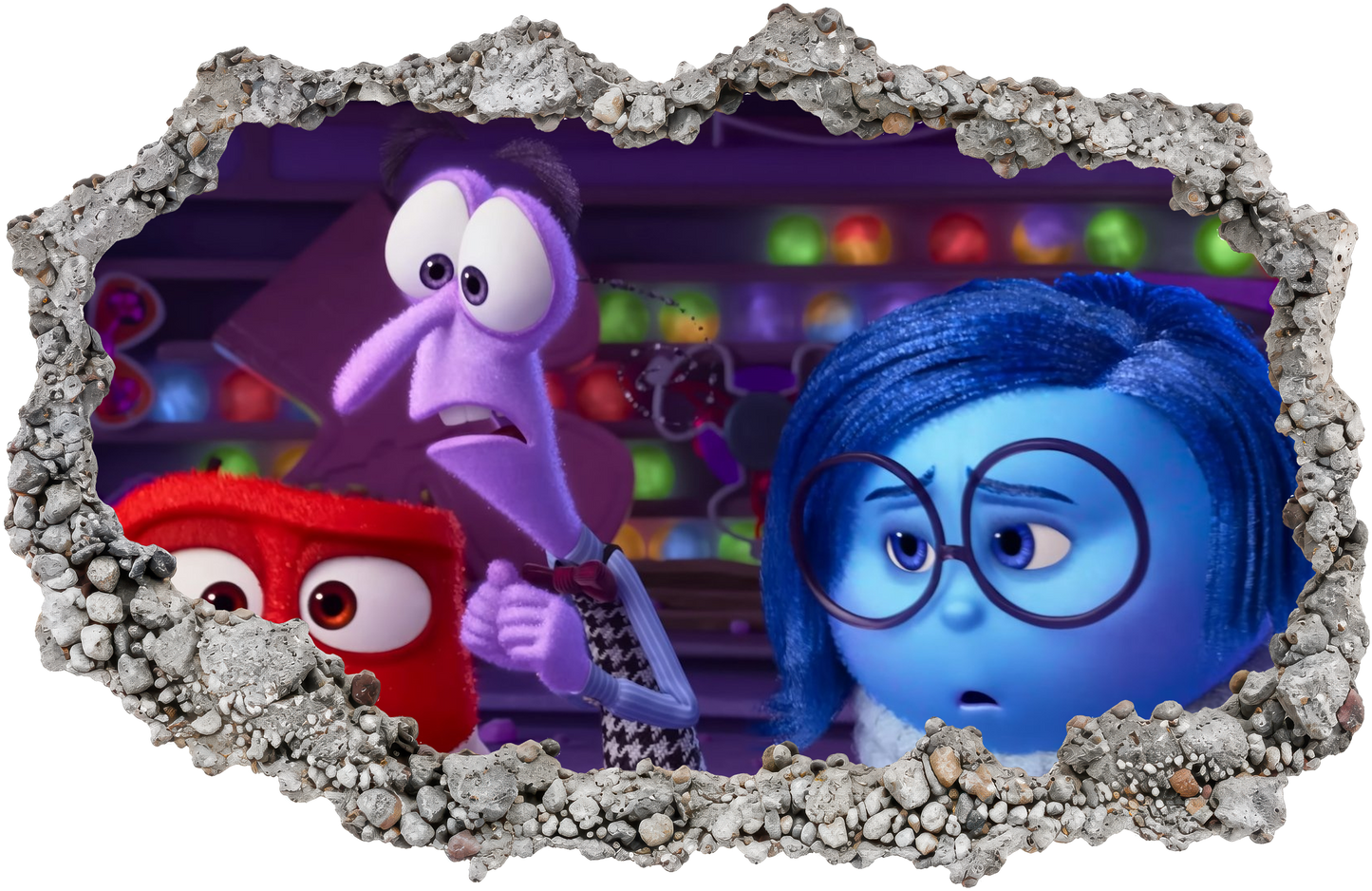 Inside Out 2 Movie Emotions Smashed Brick Decal Kids Room Decor 279