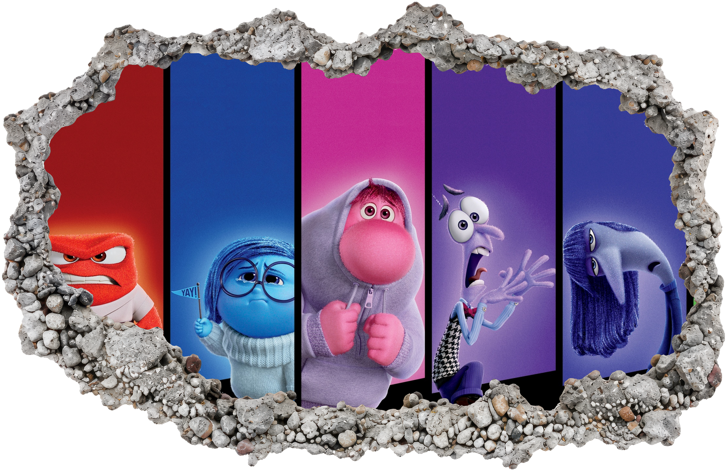 Inside Out Joy Anxiety 3D Effect Sticker Kids Room Decor 307