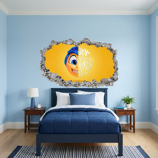 Inside Out Joy Anxiety 3D Wall Hole Decal Bedroom Decor 293