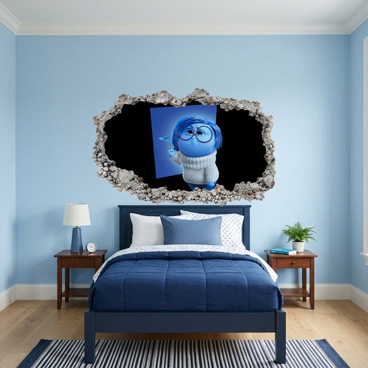 Inside Out Joy Anxiety Bedroom Decor 3D Wall Hole Decal 296