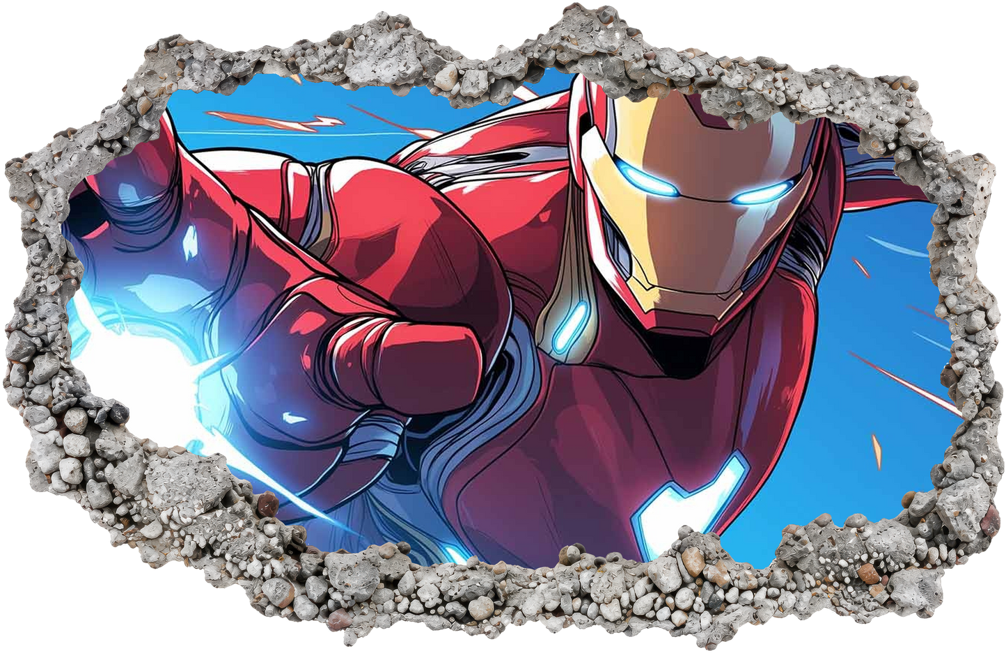 Iron Man Superhero 3D Effect Sticker Bedroom Decor 091