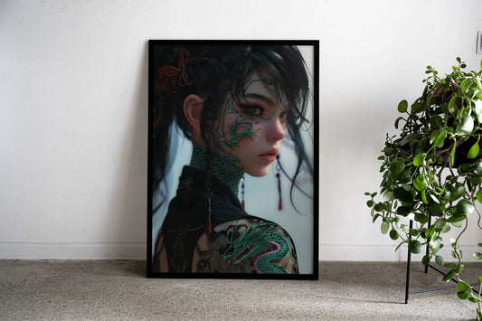 Jade Dragon princesss Asian Style Poster | Wall Art for Home & Office | High-Quality Print - High-Quality Visual Display