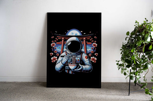 Japan Astronaut ramen Asian Style Poster | Wall Art for Home & Office | High-Quality Print - High-Quality Visual Display