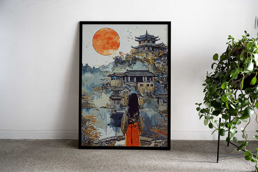Japan Castle Art Asian Style Poster | Wall Art for Home & Office | High-Quality Print - High-Quality Visual Display