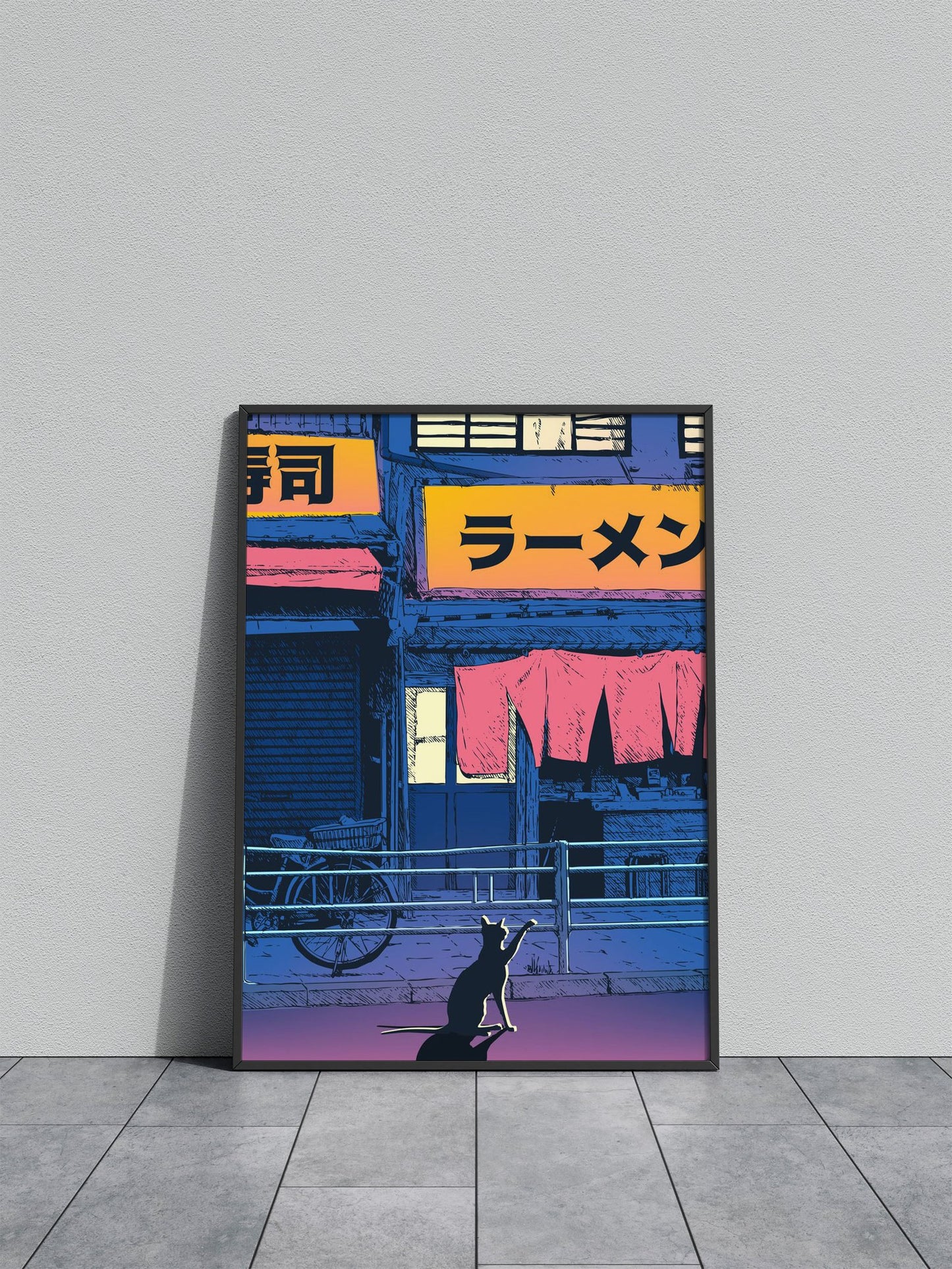 Japan Cat City Pop 30 Asian Style Poster | Wall Art for Home & Office | High-Quality Print