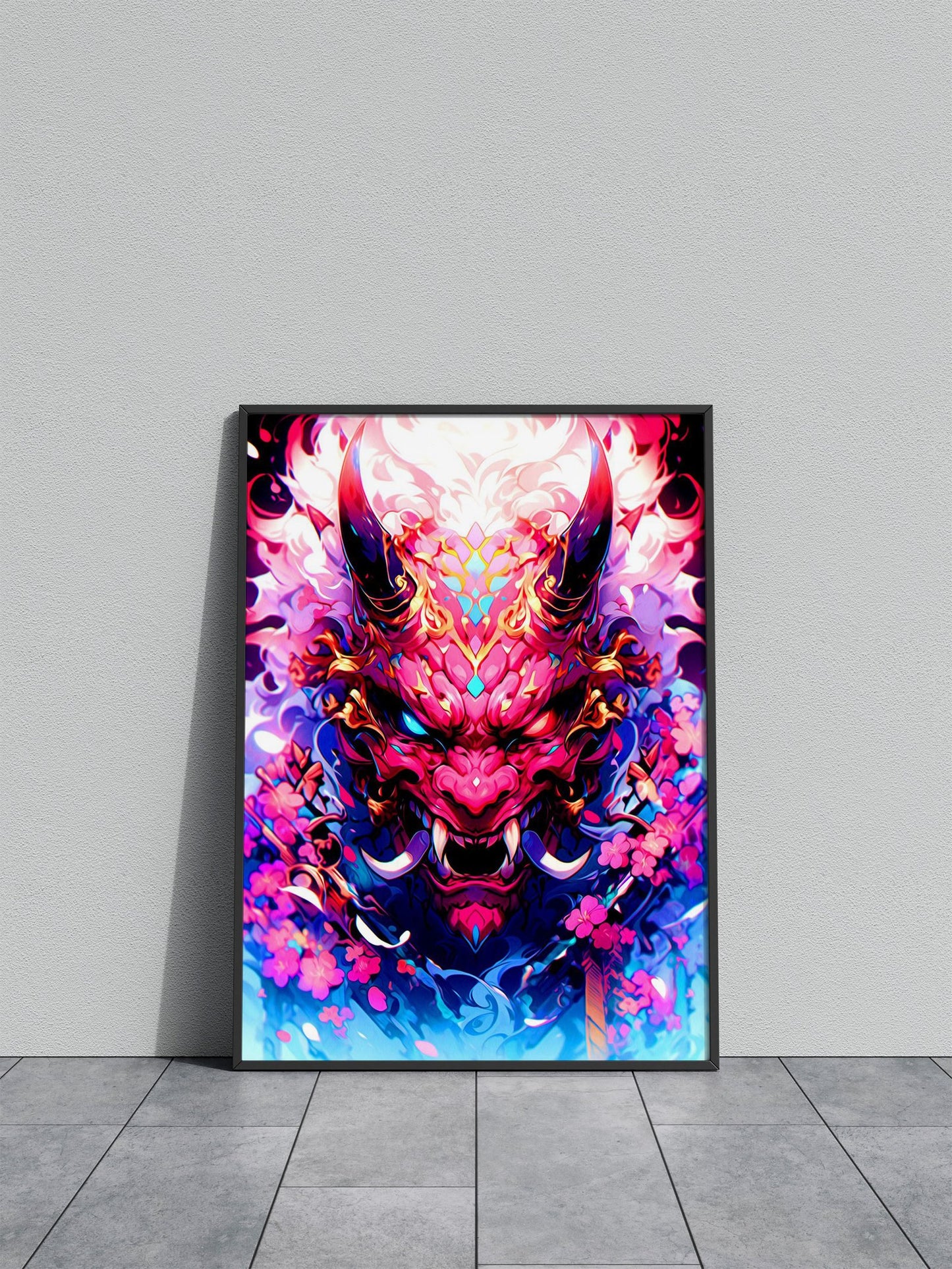 Japan Devil Mask Asian Style Poster | Wall Art for Home & Office | High-Quality Print - High-Quality Visual Display