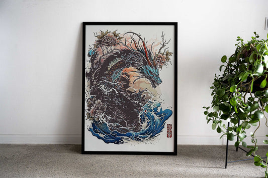 Japan Dragon Art Asian Style Poster | Wall Art for Home & Office | High-Quality Print - High-Quality Visual Display