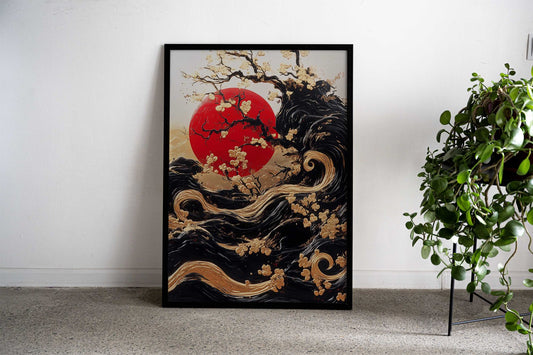 Japan Gold Asian Style Poster | Wall Art for Home & Office | High-Quality Print - High-Quality Visual Display
