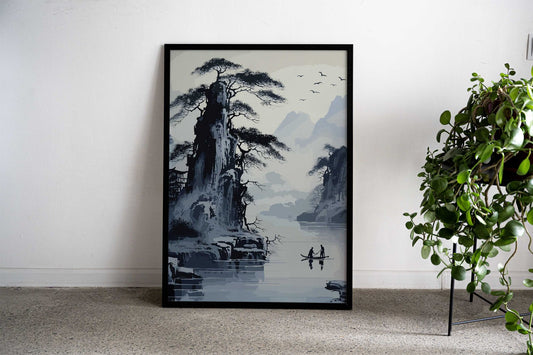 Japan Ink Wash Painting Asian Style Poster | Wall Art for Home & Office | High-Quality Print - High-Quality Visual Display
