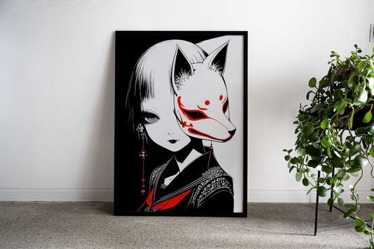 Japan Mask Asian Style Poster | Wall Art for Home & Office | High-Quality Print - High-Quality Visual Display