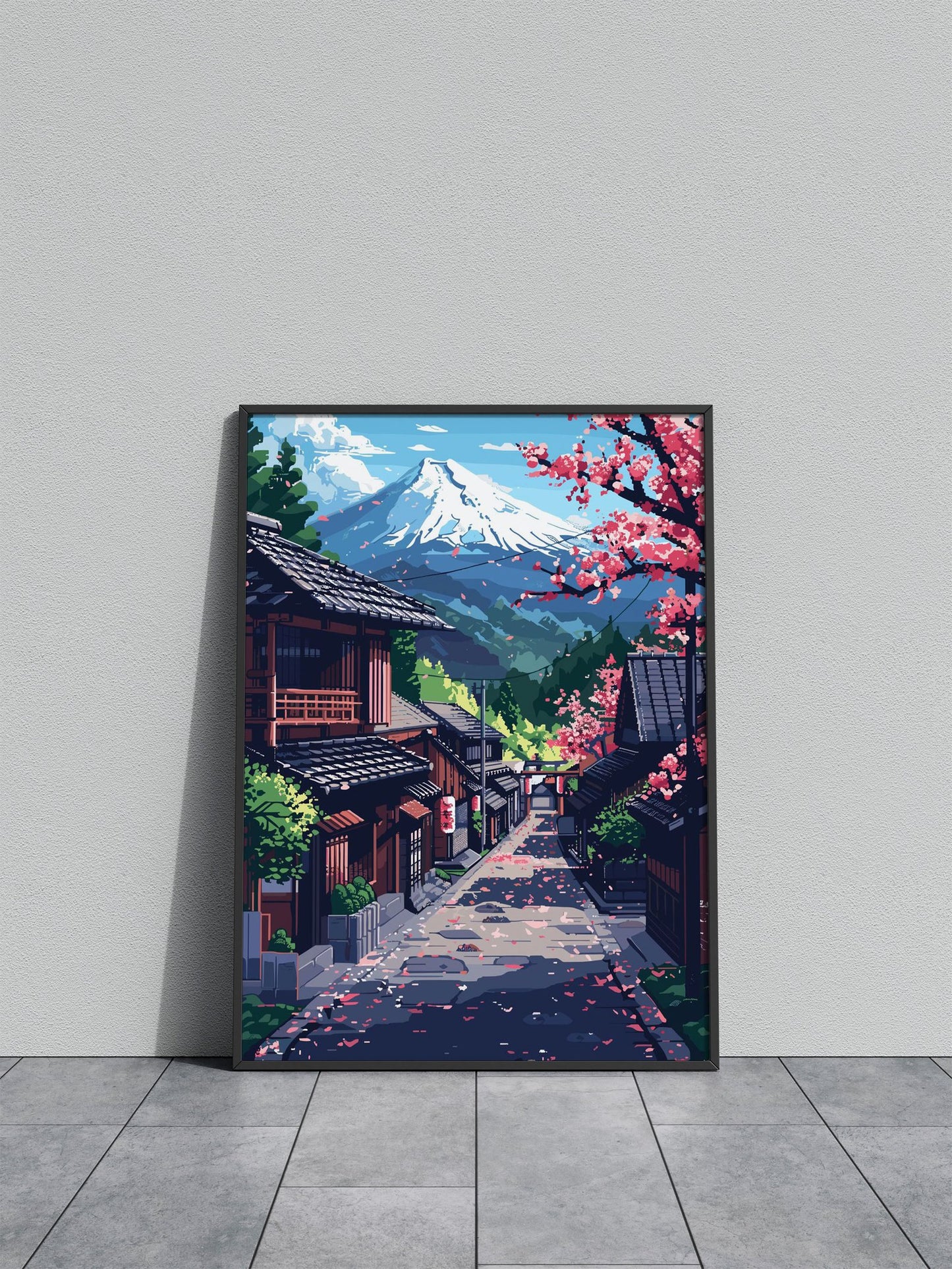 Japan Mount Fuji Village Asian Style Poster | Wall Art for Home & Office | High-Quality Print