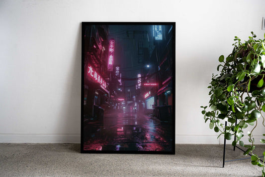 Japan Neon Alley Asian Style Poster | Wall Art for Home & Office | High-Quality Print - High-Quality Visual Display