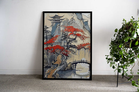Japan Paint Village Asian Style Poster | Wall Art for Home & Office | High-Quality Print - High-Quality Visual Display