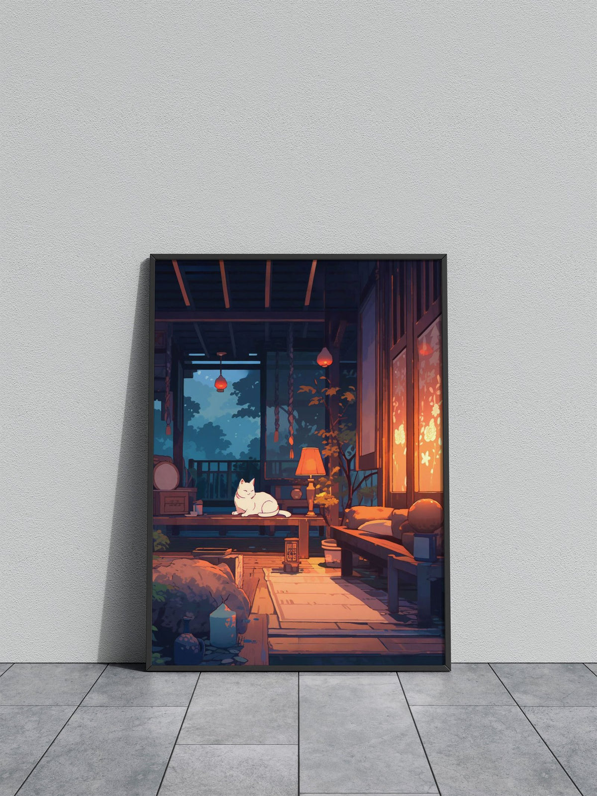 Japan White Cat Anime Asian Style Poster | Wall Art for Home & Office | High-Quality Print - High-Quality Visual Display