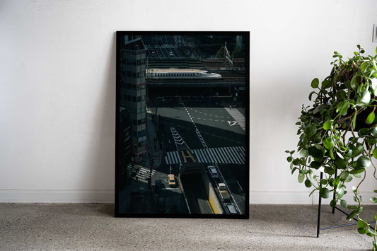 Japanese Cityscape with Bullet Train Asian Style Poster | Wall Art for Home & Office | High-Quality Print - High-Quality Visual Display