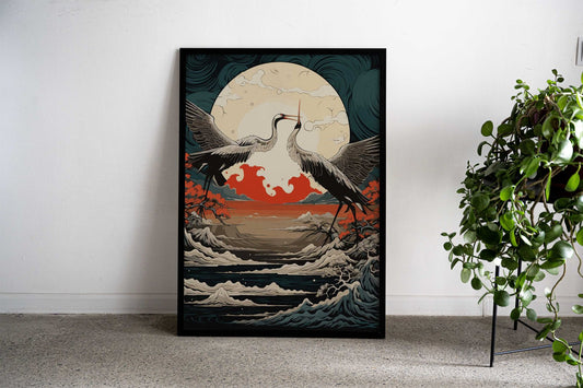 Japanese Crane Legend Asian Style Poster | Wall Art for Home & Office | High-Quality Print - High-Quality Visual Display
